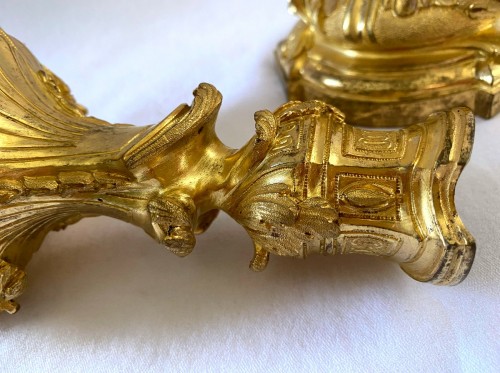Flambeaux de toilette Louis XV en bronze doré - Louis XV