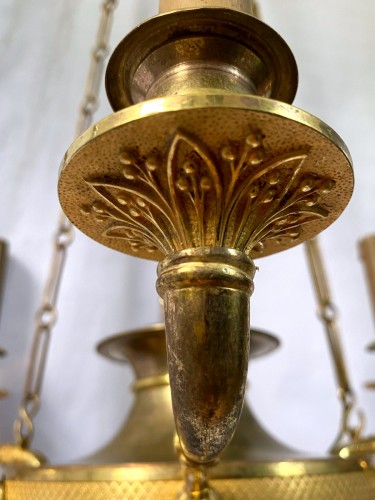 XIXe siècle - Lustre Empire en bronze doré