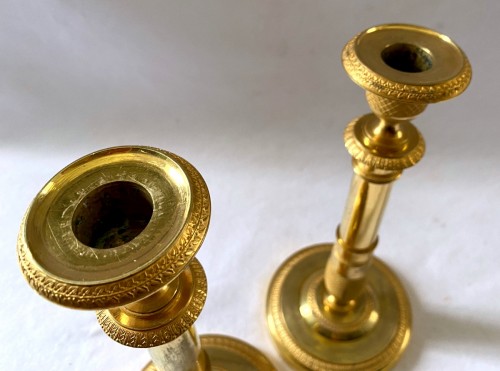 Antiquités - Pair of Empire ormolu candlesticks