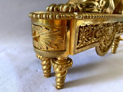 Pair of ormolu andirons with sphinxes circa 1830 - Restauration - Charles X