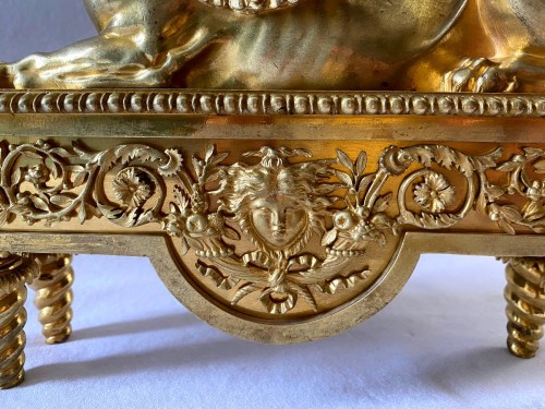 Restauration - Charles X - Pair of ormolu andirons with sphinxes circa 1830