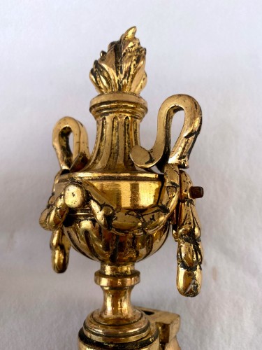 Antiquités - Paire d'appliques Louis XVI en bronze doré