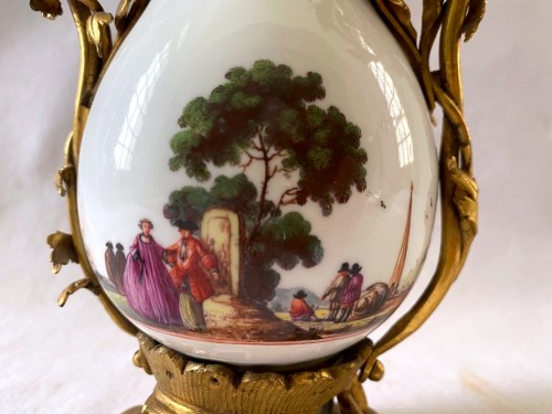 Meissen porcelain vase mounted in gilt bronze - Louis XV