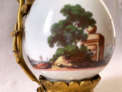 Antiquités - Meissen porcelain vase mounted in gilt bronze