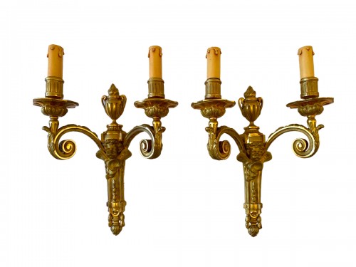 Pair of ormolu sconces, late 19th century