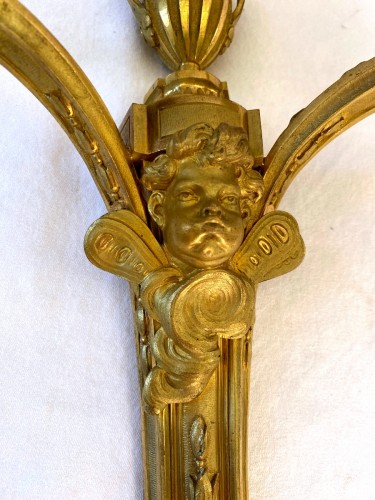 Luminaires Appliques - Paire d'appliques d'époque Napoléon III en bronze doré