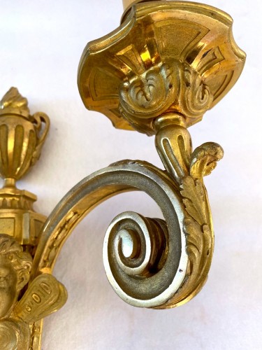 Pair of ormolu sconces, late 19th century - 