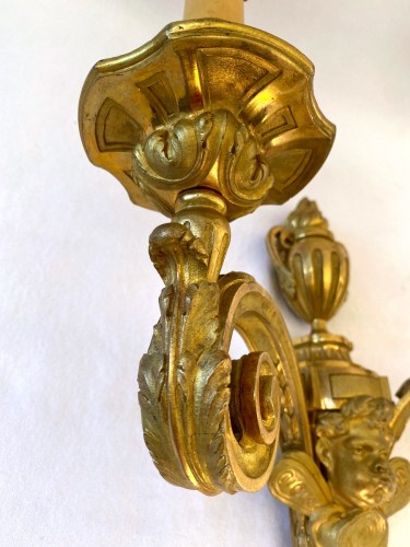 Napoléon III - Pair of ormolu sconces, late 19th century