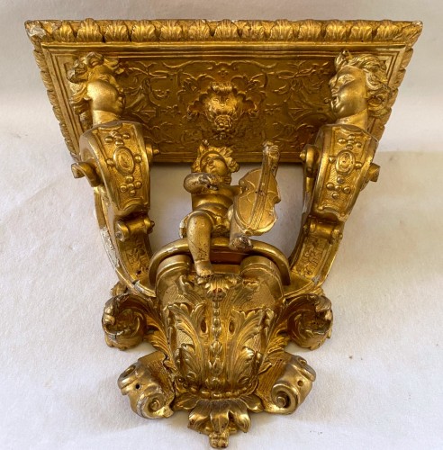 Console murale Louis XIV en bois doré - Objet de décoration Style Louis XIV