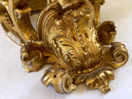 Antiquités - Console murale Louis XIV en bois doré