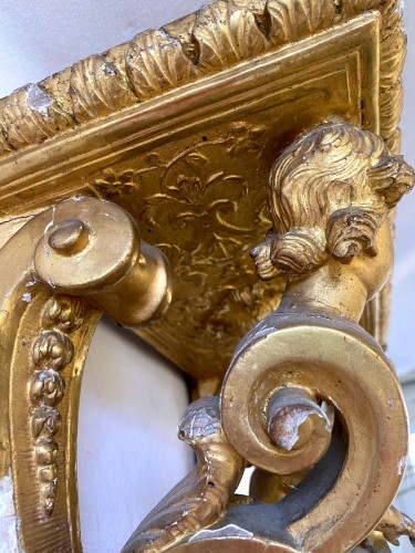 Antiquités - Console murale Louis XIV en bois doré