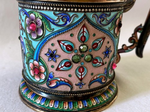 20th century - Fabergé cup in vermeil and enamel