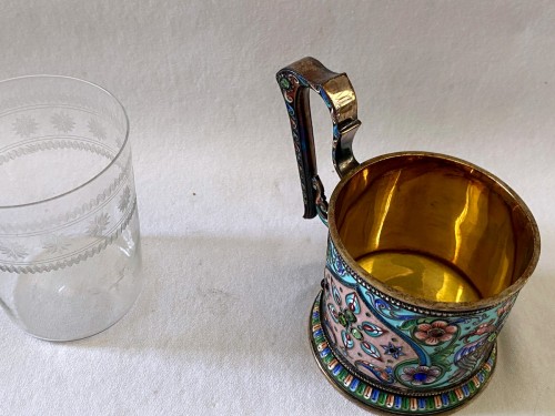 Antiquités - Fabergé cup in vermeil and enamel