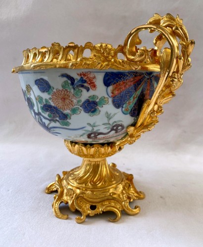 Coupe porcelaine époque Kangxi montée bronze - Jullion Antiquités