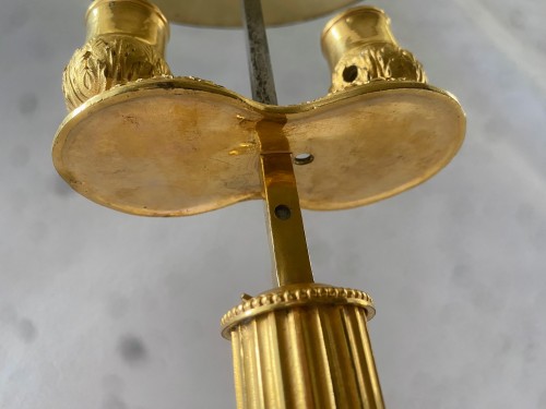 Louis XVI - Lampe bouillotte Louis XVI en bronze doré