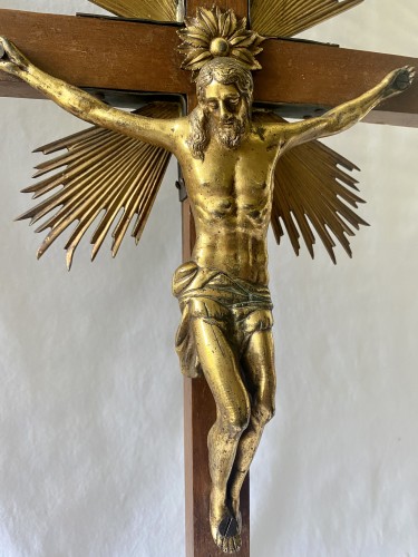 Christ en bronze doré haute époque - Art sacré, objets religieux Style Louis XIII