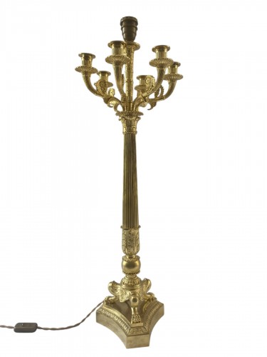 Grand candélabre Empire en bronze doré