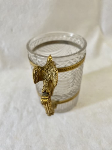 Tasse en cristal du Creusot et bronze doré - Jullion Antiquités