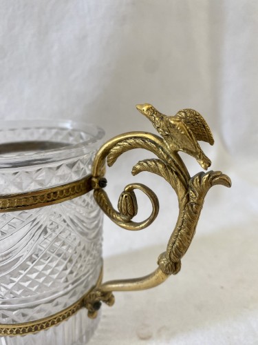 XIXe siècle - Tasse en cristal du Creusot et bronze doré