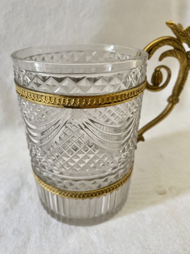 Tasse en cristal du Creusot et bronze doré - Empire