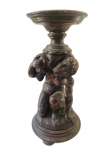 Sellette au nubien en bois sculpté