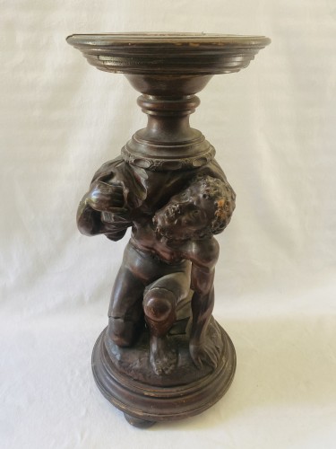 Sellette au nubien en bois sculpté - Objet de décoration Style Restauration - Charles X