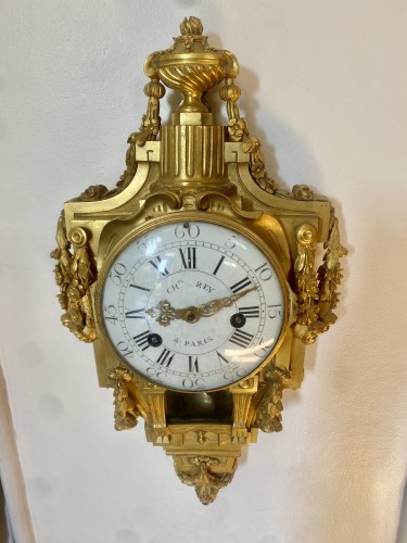 Horlogerie Cartel - Cartel d'applique Louis XVI en bronze doré
