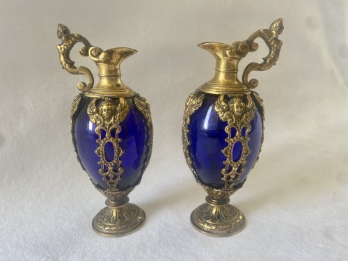 Paire de vases en verre bleu, Naples vers 1600 - Objet de décoration Style 