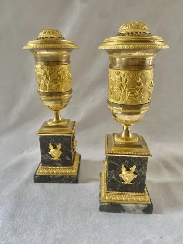 Paire de cassolettes Empire attribuées à Thomire - Objet de décoration Style Empire