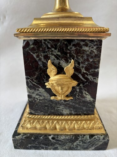 Pair of gilt bronze vases forming potpourri dishes from the Empire period - Empire