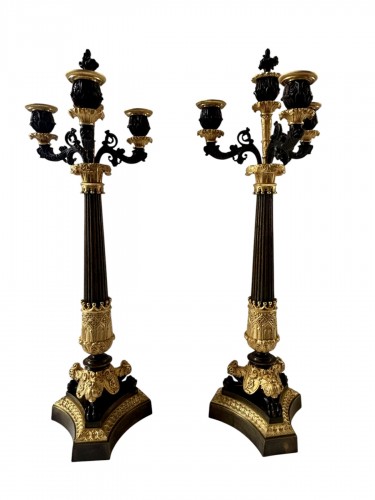 Paire de candélabres Restauration