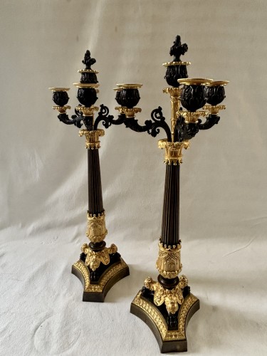 Paire de candélabres Restauration - Luminaires Style Restauration - Charles X