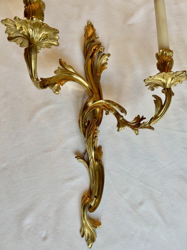 Luminaires Appliques - Paire de grandes appliques Louis XV
