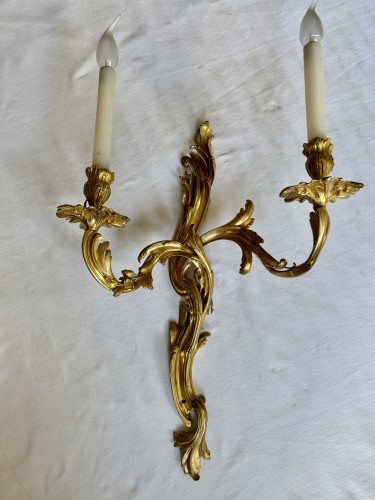 Paire de grandes appliques Louis XV - Jullion Antiquités