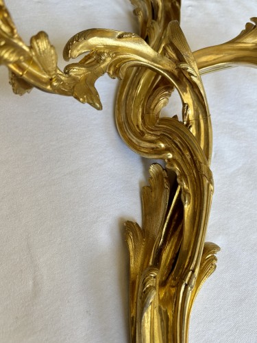 XVIIIe siècle - Paire de grandes appliques Louis XV