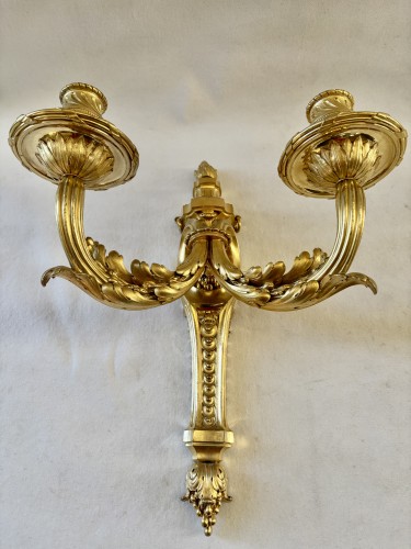 Luminaires Appliques - Paire d'applique Louis XVI en bronze doré
