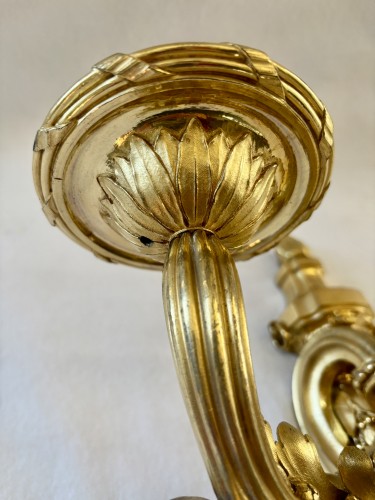 Louis XVI - Paire d'applique Louis XVI en bronze doré