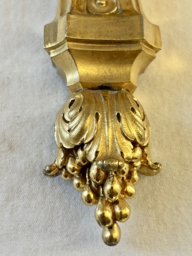 Antiquités - Paire d'applique Louis XVI en bronze doré