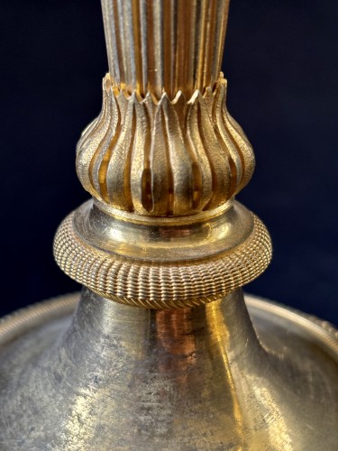 Paire de bougeoirs Louis XVI en bronze doré - Louis XVI