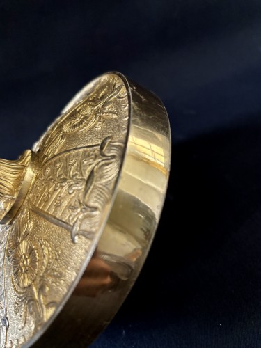 Paire de flambeaux Empire en bronze doré - Jullion Antiquités