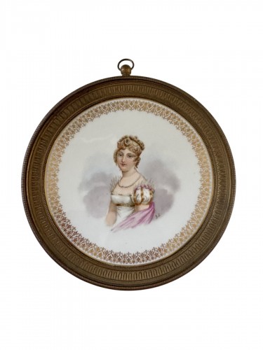Plaque en porcelaine de Sèvres Marie Louise d'Autriche