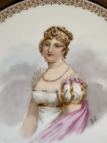 Plaque en porcelaine de Sèvres Marie Louise d'Autriche - Jullion Antiquités