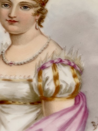 Plaque en porcelaine de Sèvres Marie Louise d'Autriche - Empire