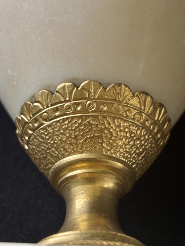 Empire - Paire de vases formant bougeoirs Italie Grand Tour  début 19e siècle