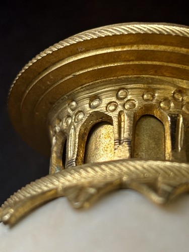 Antiquités - Paire de vases formant bougeoirs Italie Grand Tour  début 19e siècle