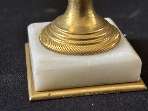 Antiquités - Paire de vases formant bougeoirs Italie Grand Tour  début 19e siècle