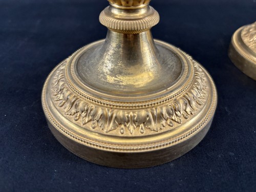 Luminaires Bougeoirs et Chandeliers - Paire de bougeoirs Directoire en bronze doré