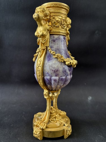 Objet de décoration Cassolettes, coupe et vase - Vase en améthyste et bronze doré