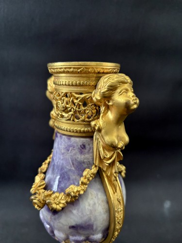 Antiquités - Vase en améthyste et bronze doré
