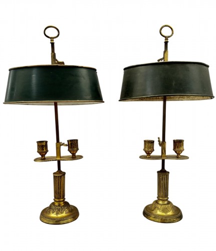 Paire de lampes bouillotte d'époque Louis XVI